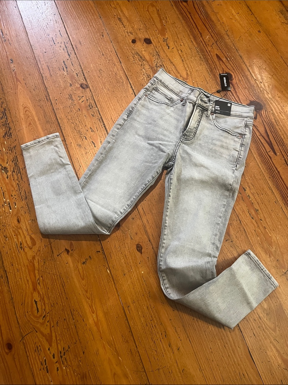 Express Light Gray Skinny Jeans